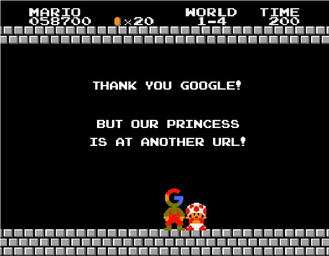 Google Canonical Mario Meme - Thank you Google, but our princess is at another URL