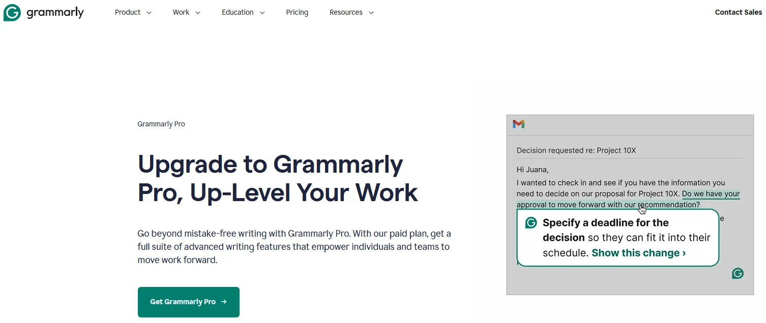 Grammarly app content writing tool screenshot