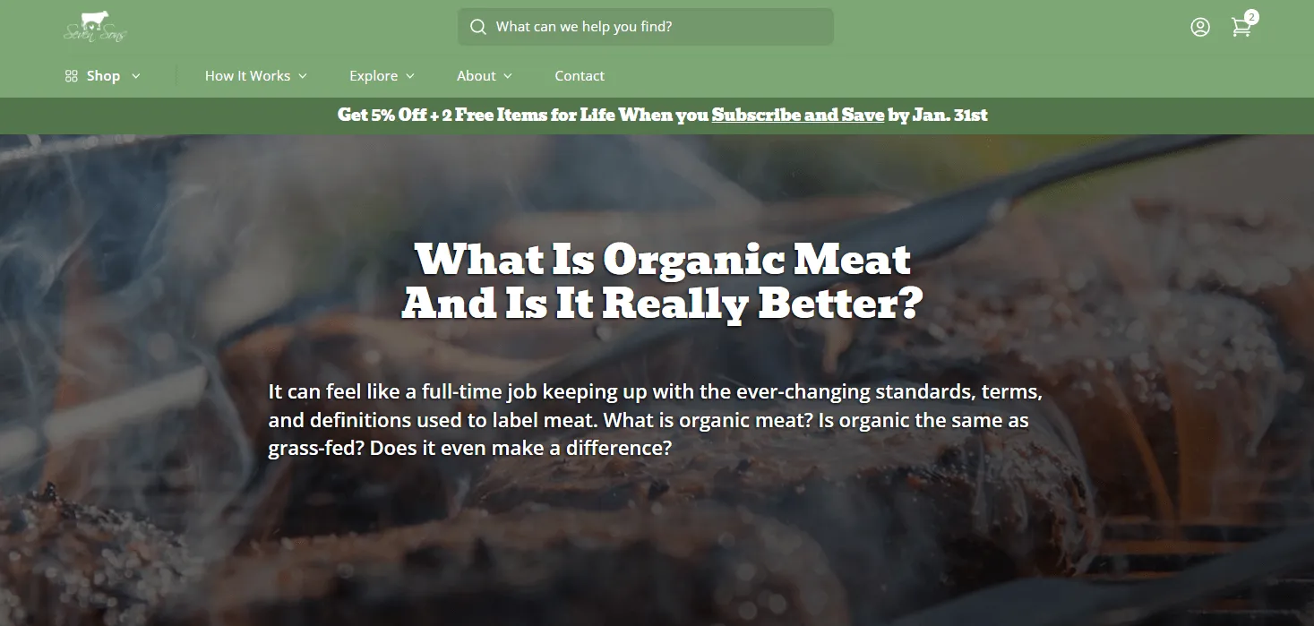 Seven Sons Organic Meat Learning Page