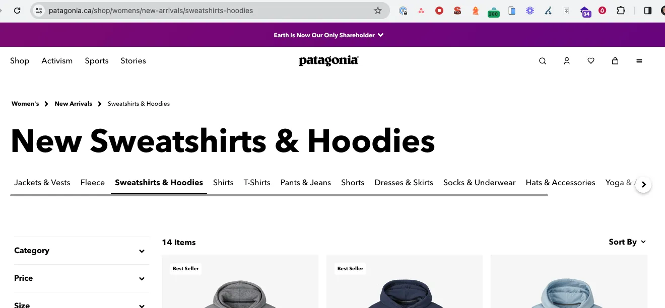 Patagonia sweatshirts and hoodies