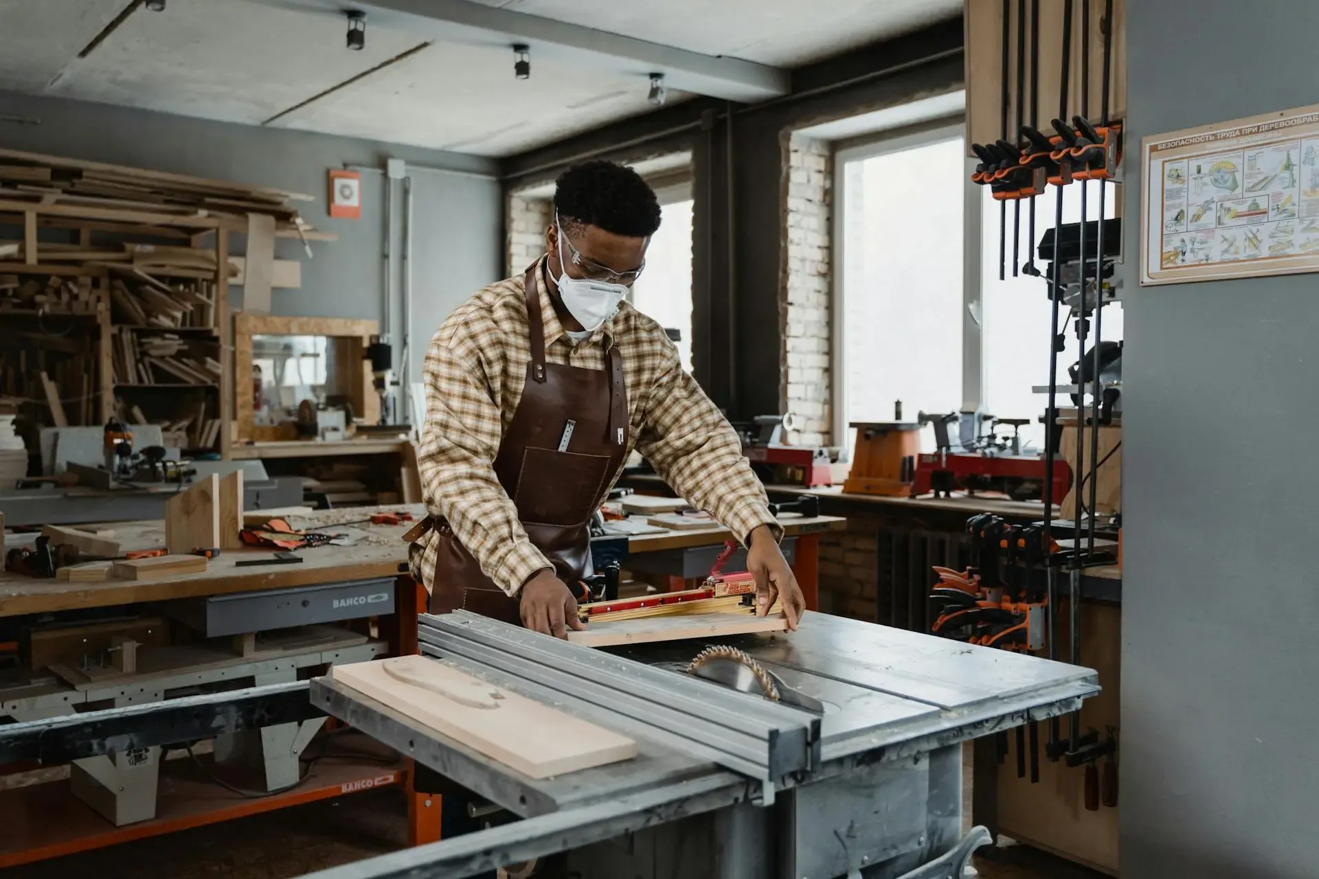 Person working on a table saw