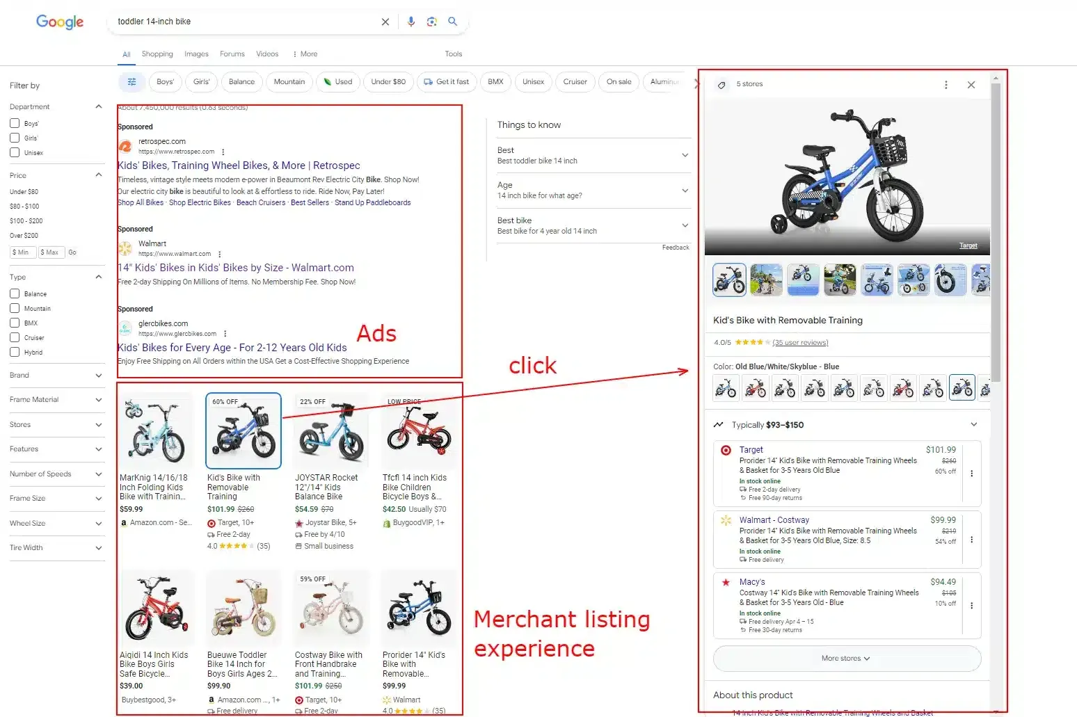 merchant listing experiences