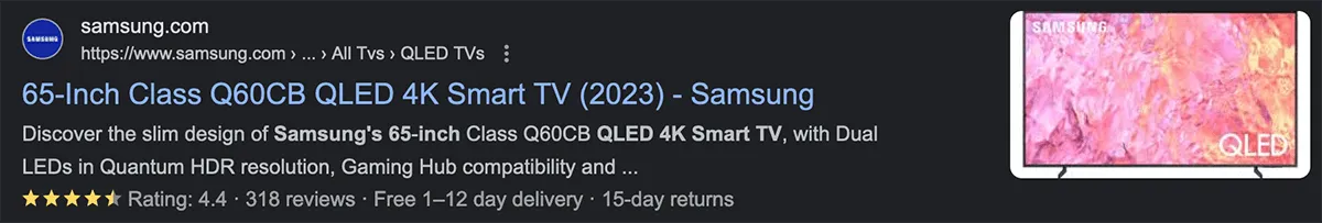 Samsung 65-inch TV