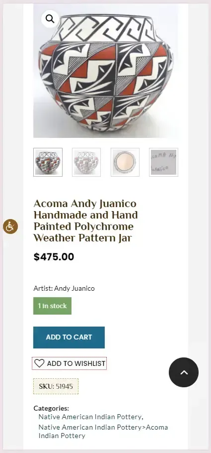 Palms Trading Product Page screenshot