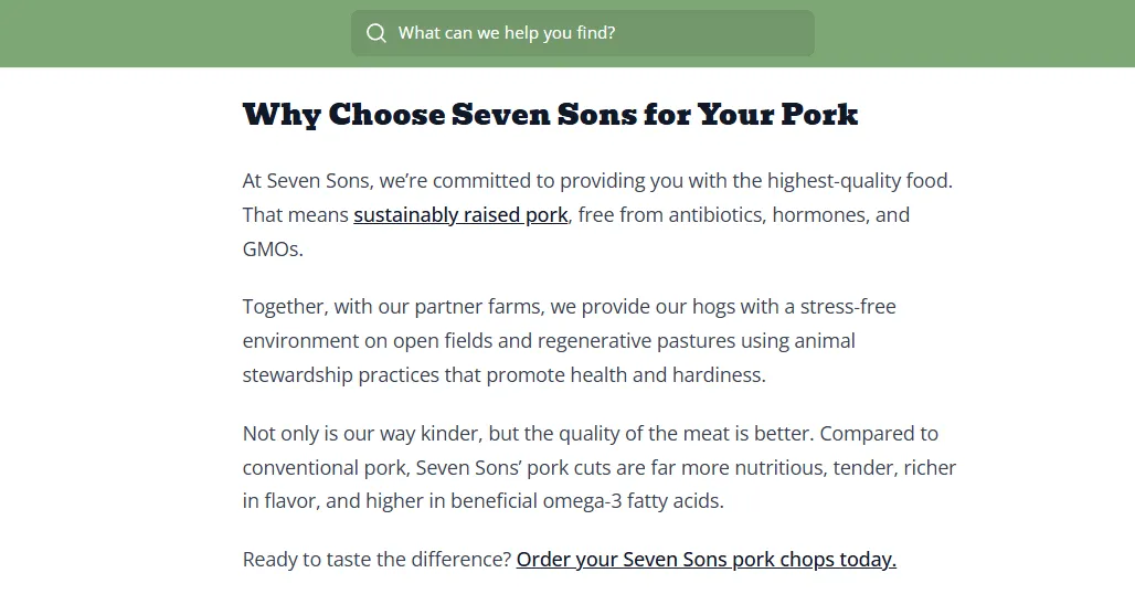 Seven Sons blog content