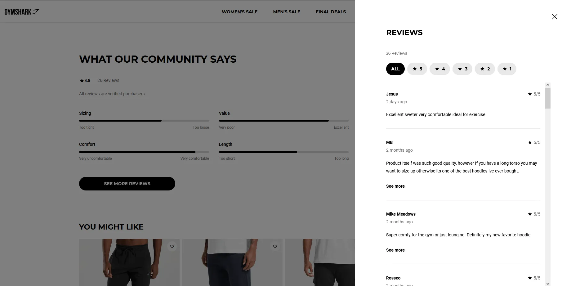 User Generated Content - Gymshark reviews