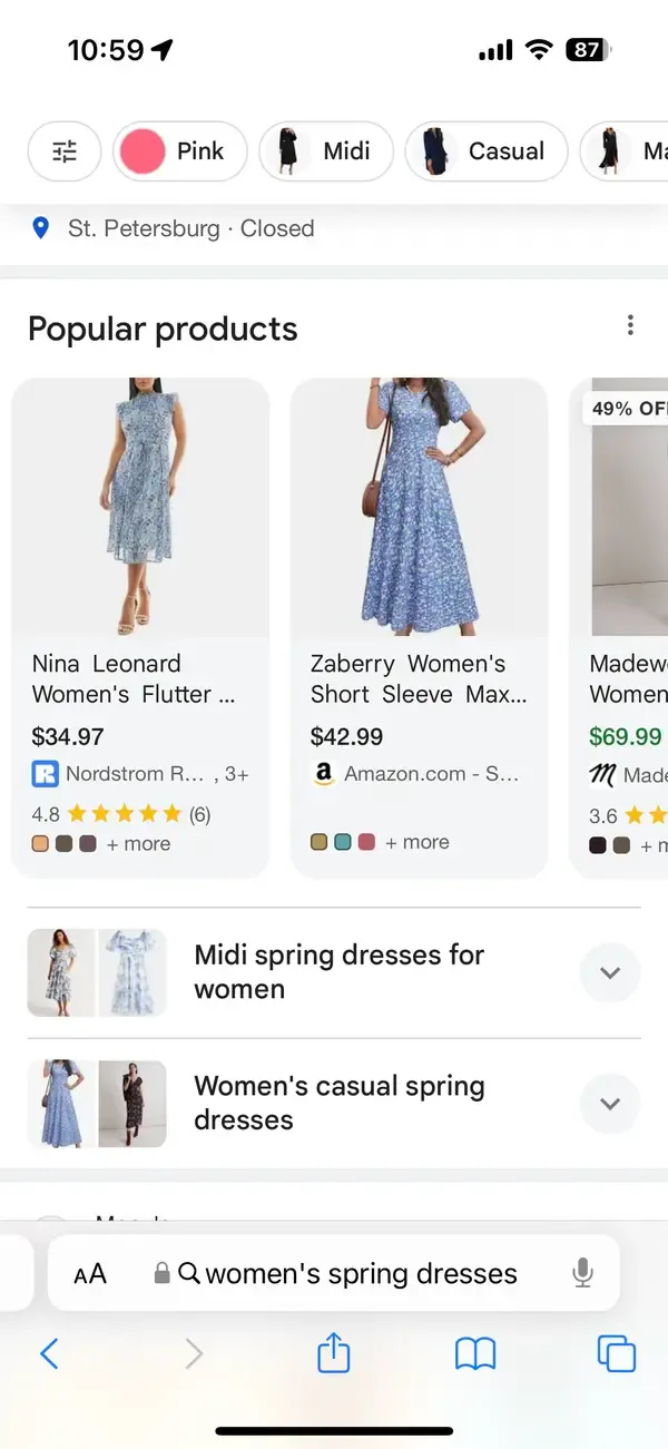 merchant listings mobile women spring dress