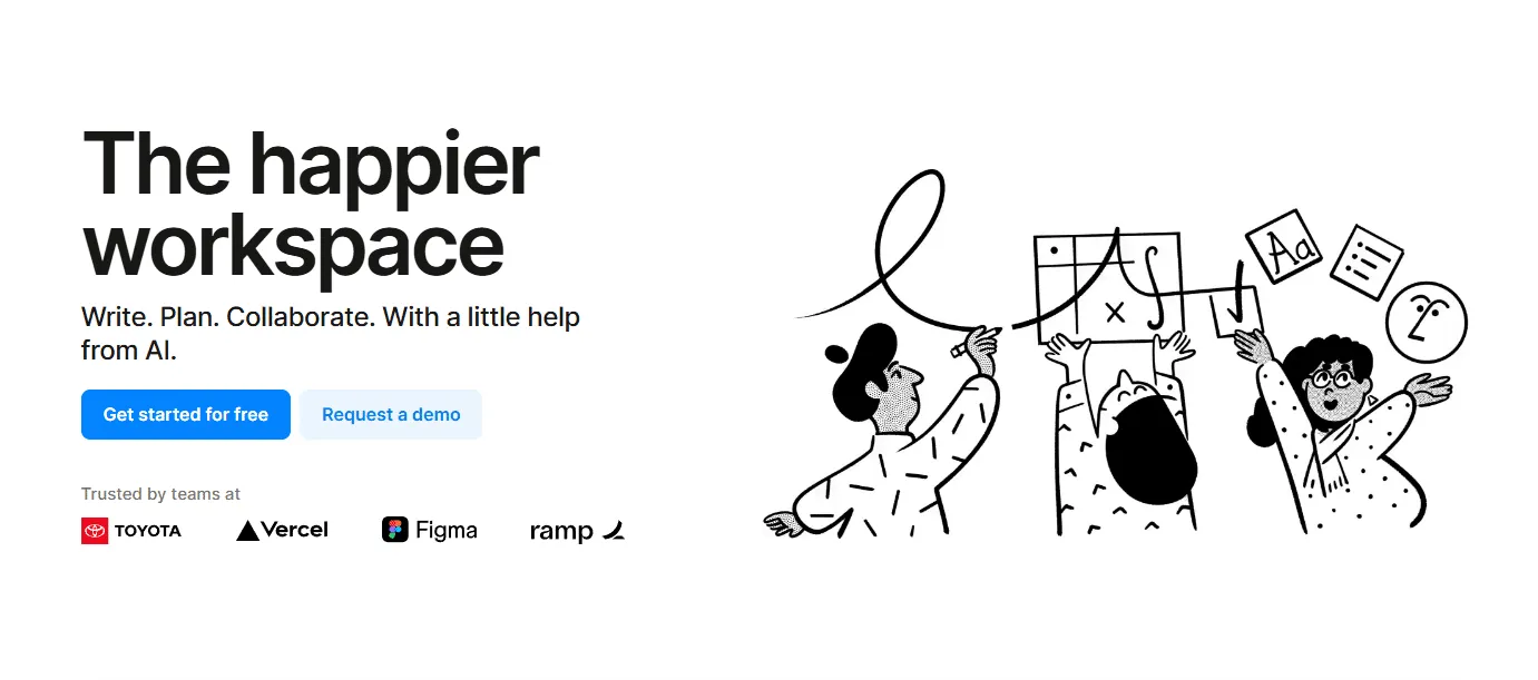 Notion workplace for content teams