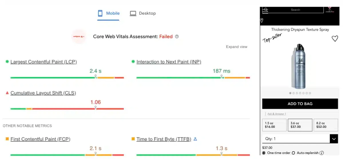 Page Speed - Core Web Vitals