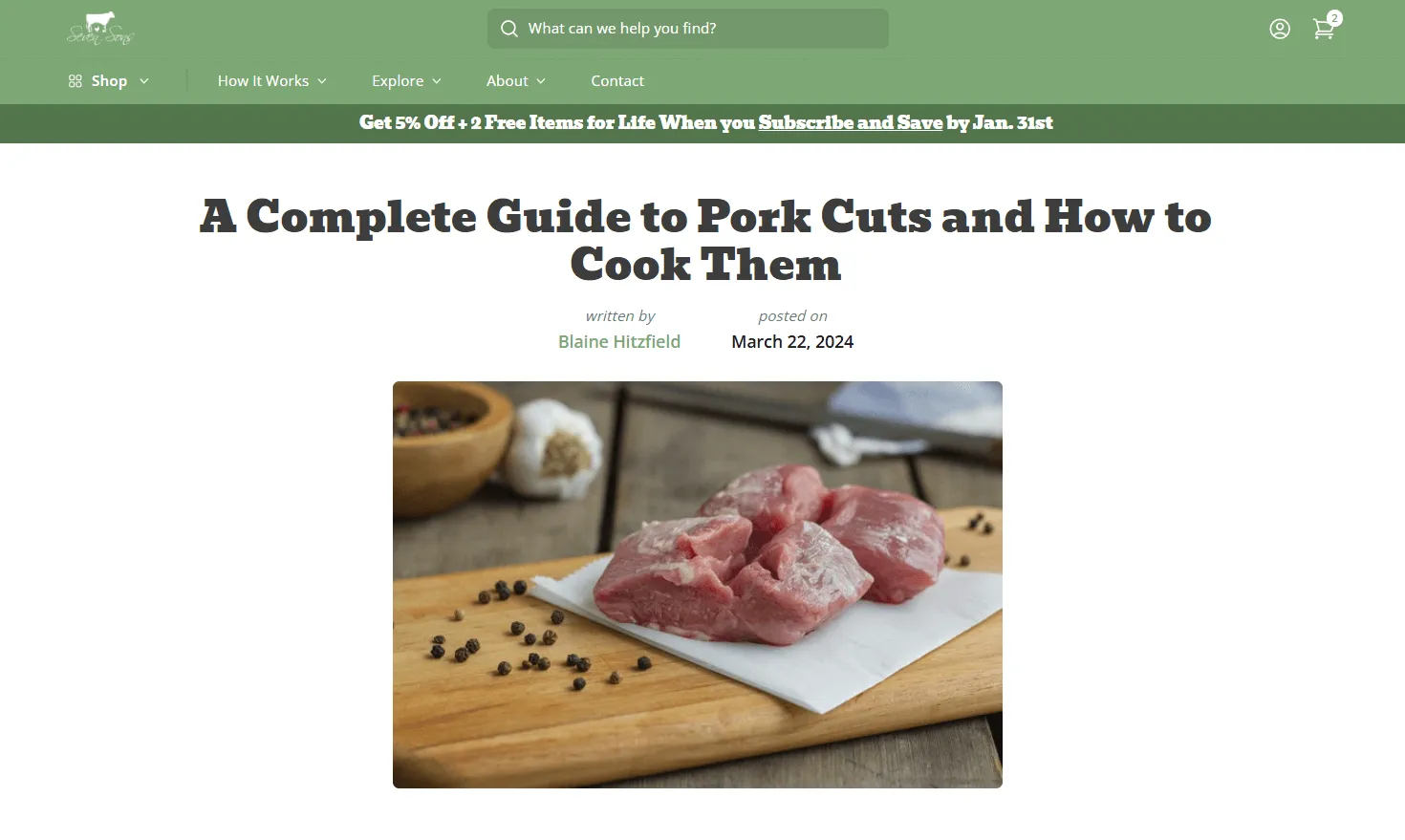 Seven Sons Pork Cuts blogpost