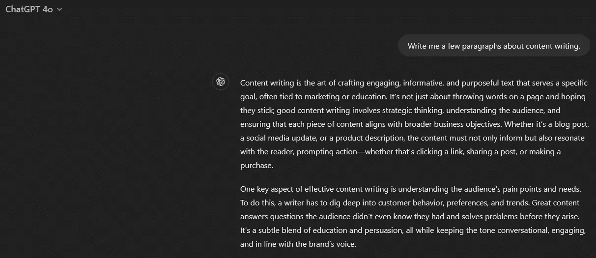 ChatGPT AI tool screenshot