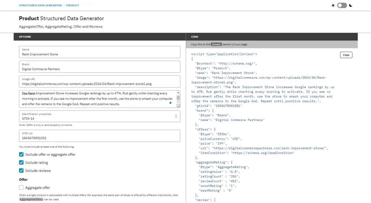 Product Schema Generator
