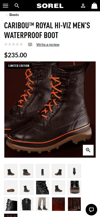 Sorel Ecommerce Website Mobile Responsive