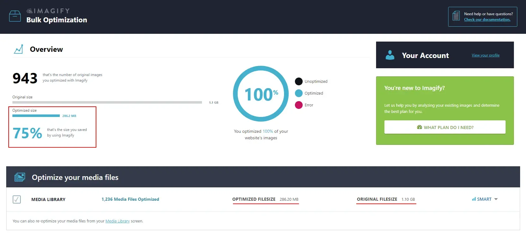 Imagify wordpress plugin