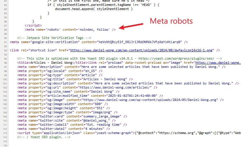 Meta Robots directive