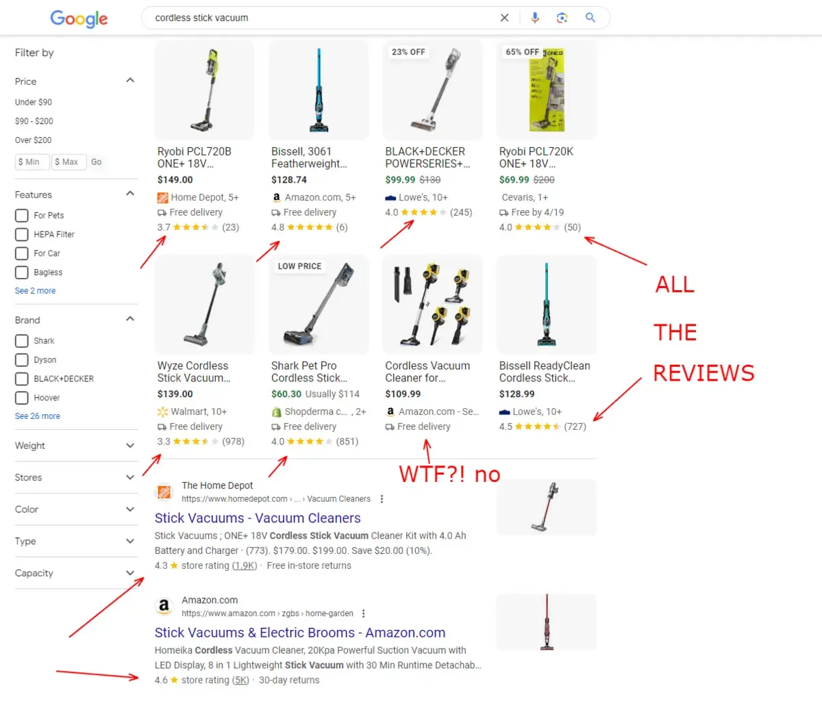 Cordless stick vacuum product schema