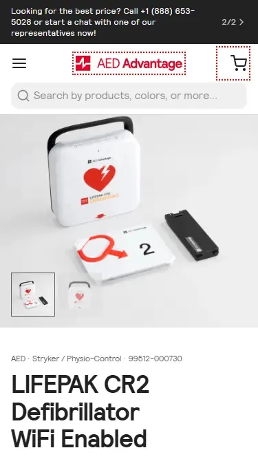 AED Advantage product page mobile