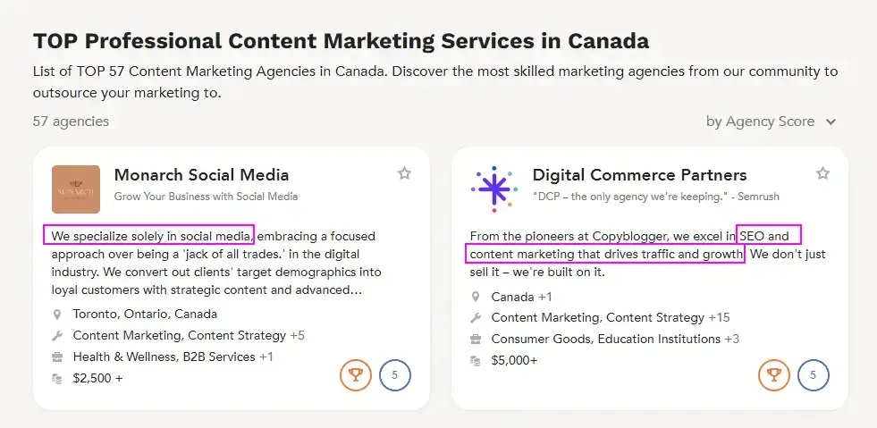 Content marketing agencies in Canada
