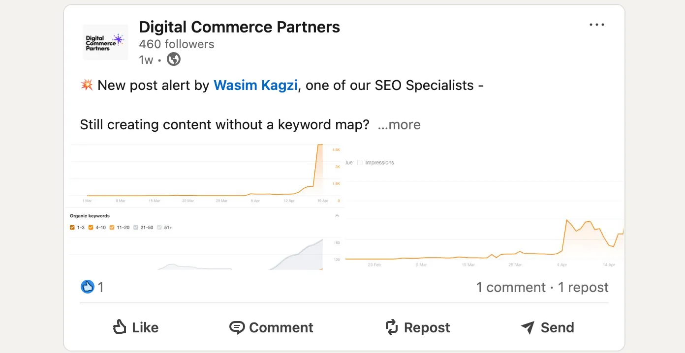 DCP Post in Linkedin