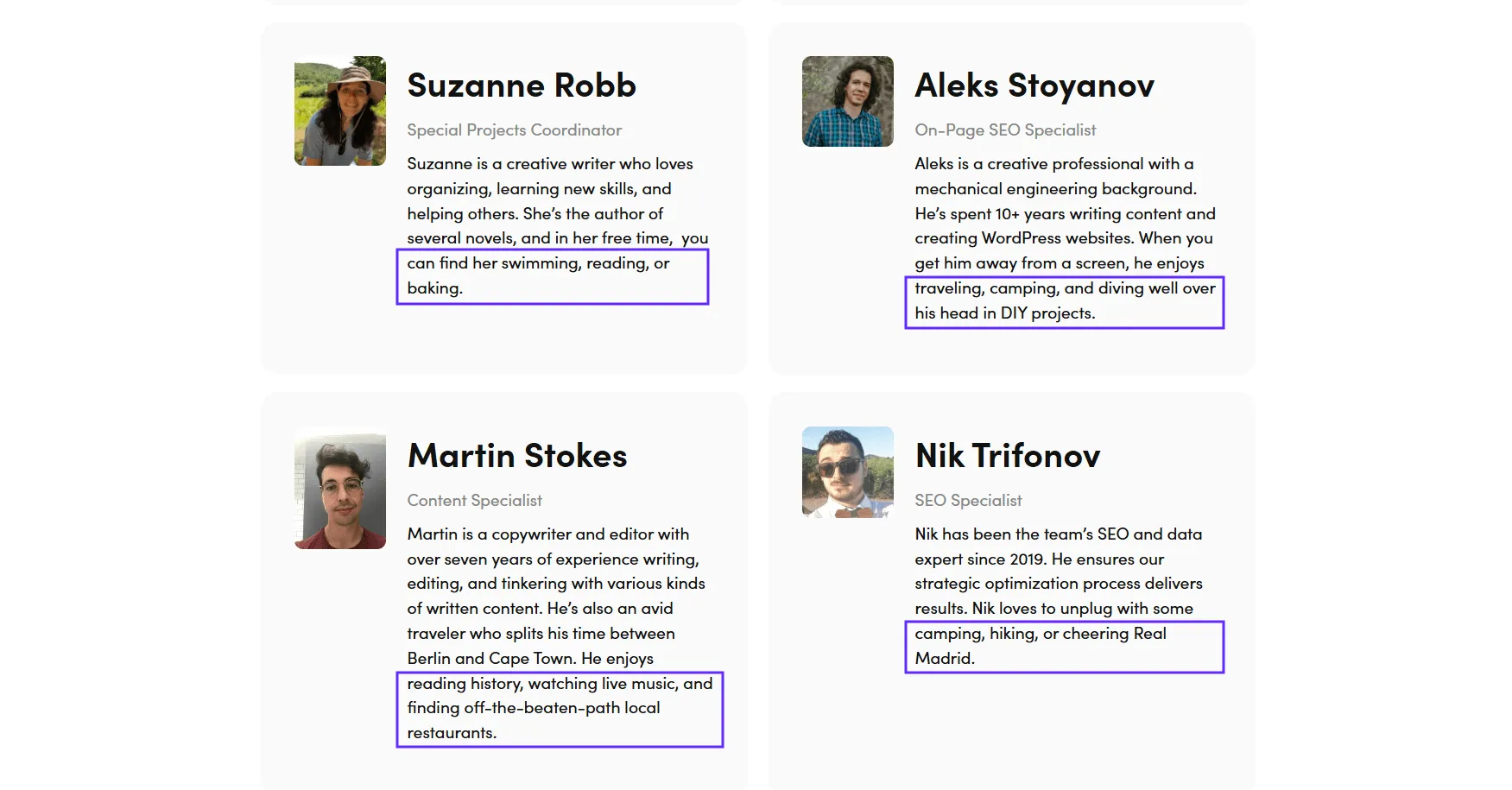 DCP Team About us page