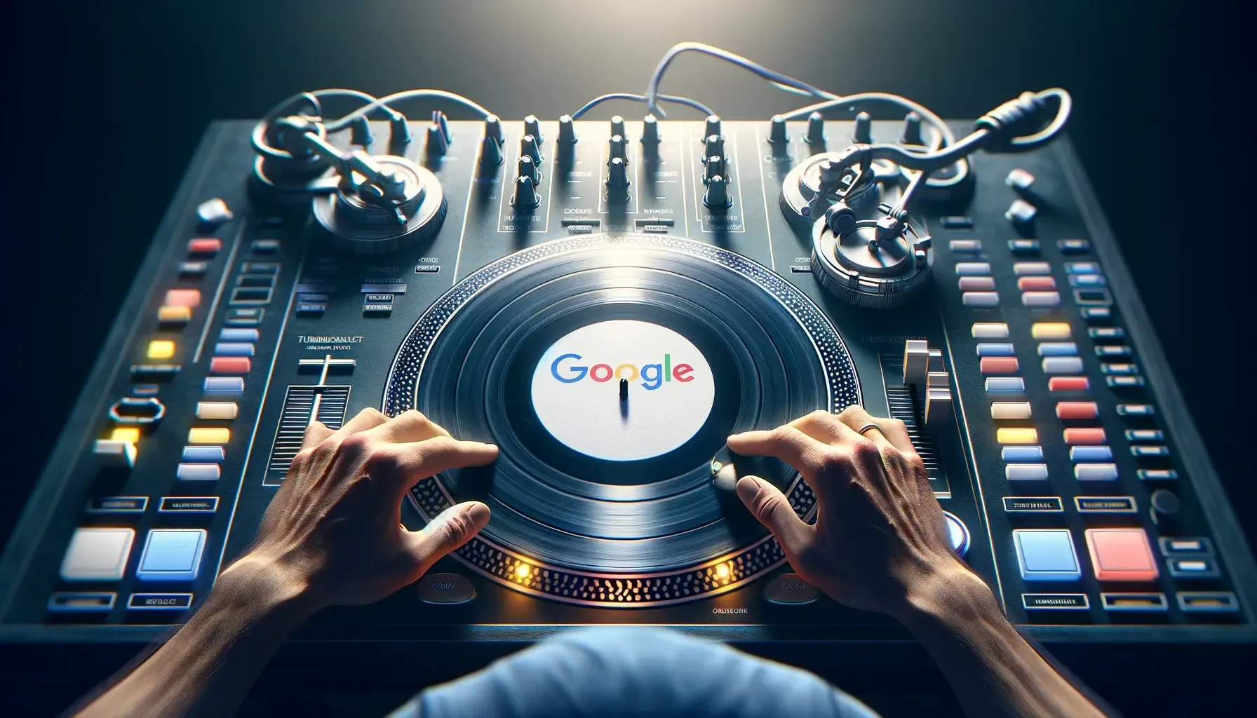 First-person perspective image of DJ Google