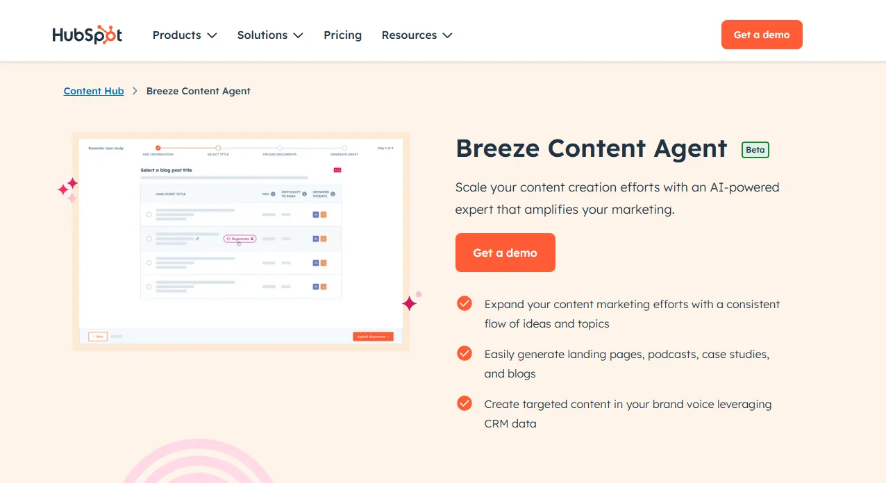 Hubspot Breeze Content Agent AI