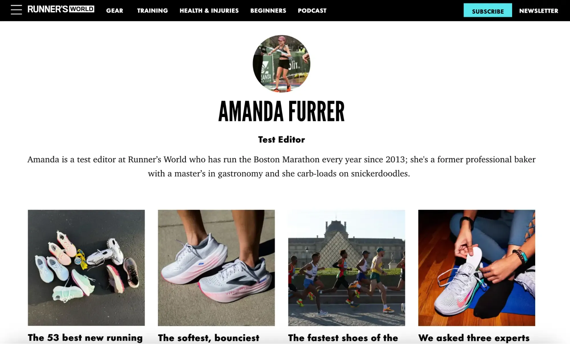 Runners World Middle of the Funnel Page
