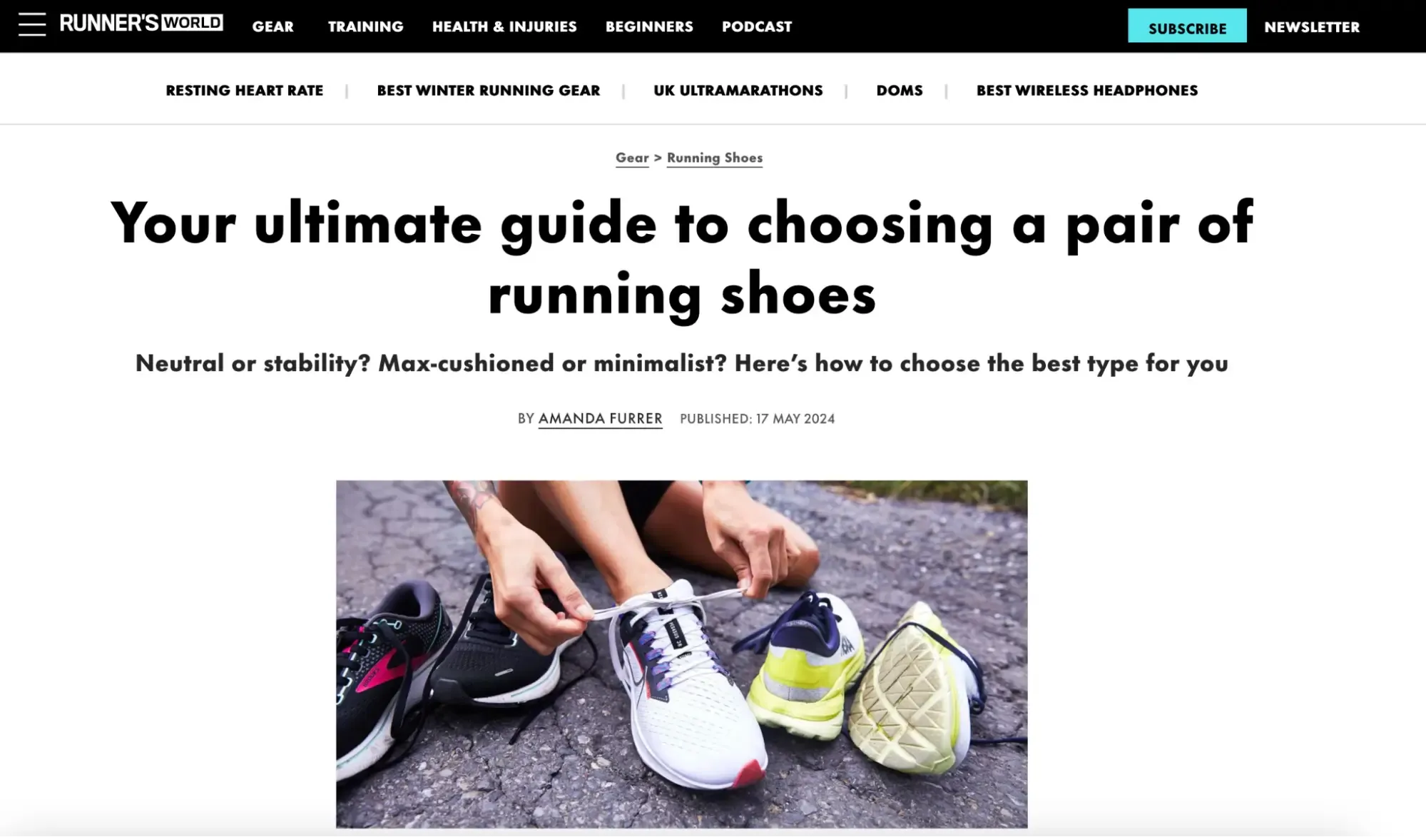 Runners World Top of the Funnel Content