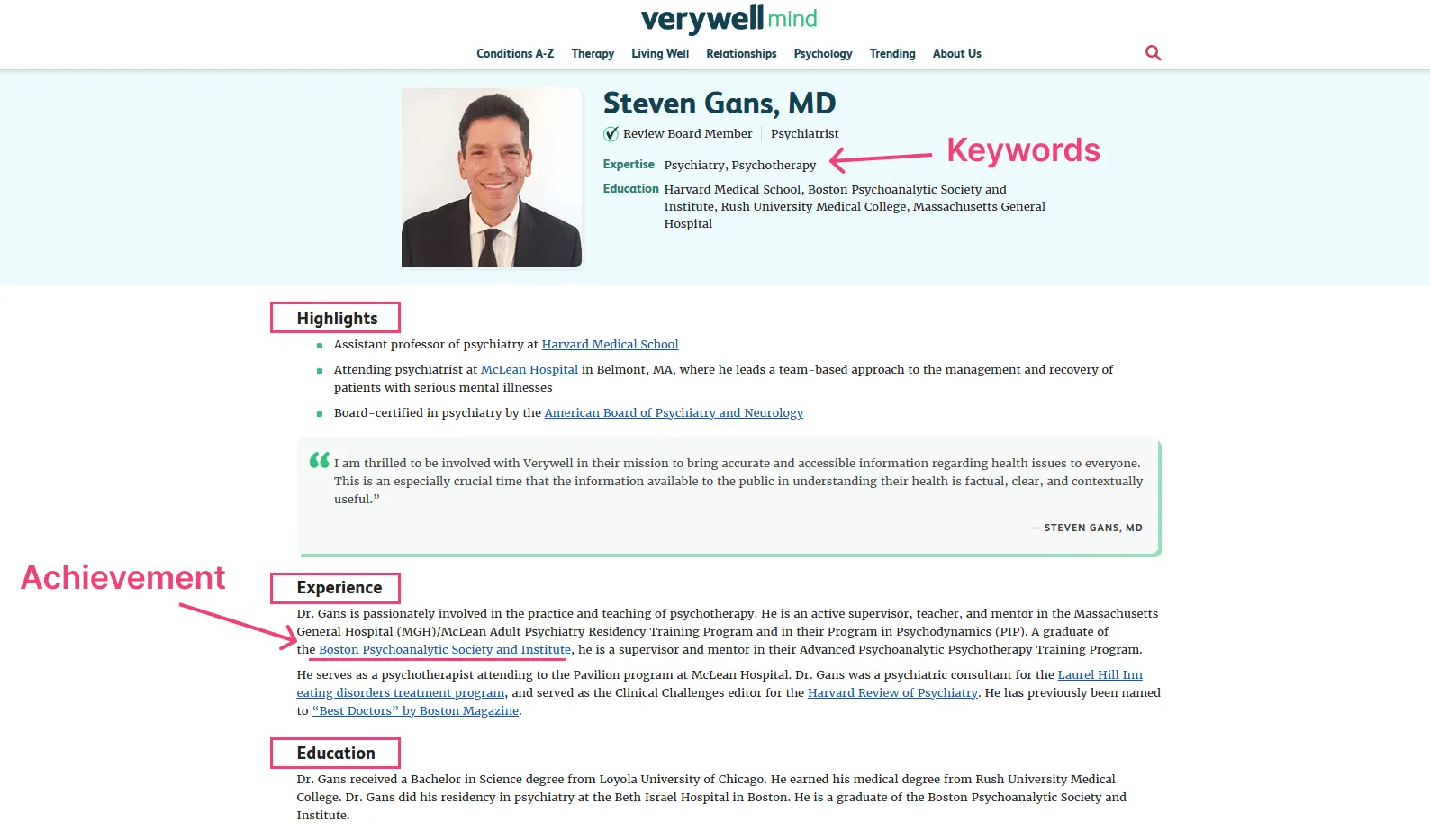 Stevens Gans MD author bio