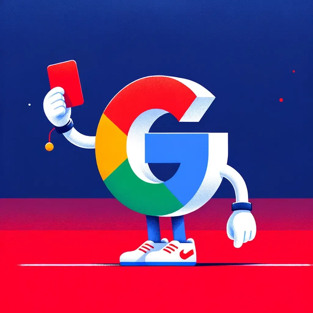 Vector-style illustration of personified Google