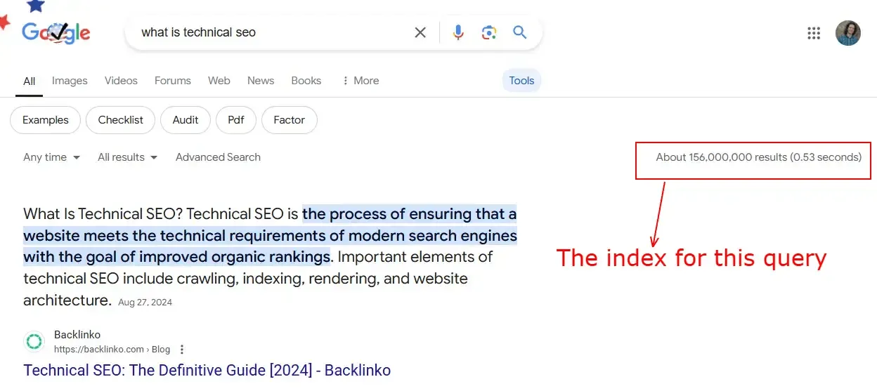 What is technical SEO search query in Google