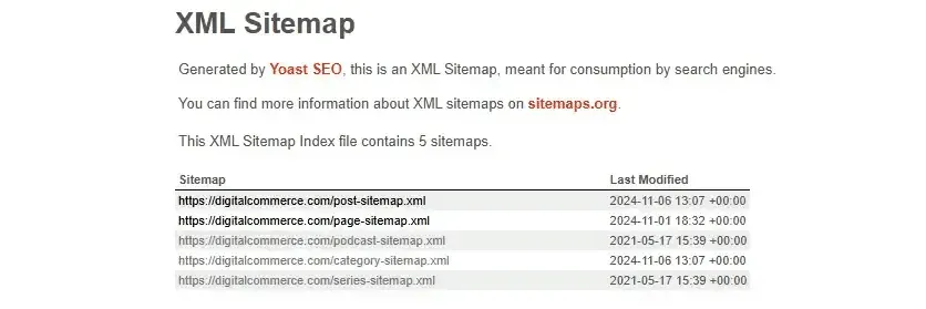 XML sitemap