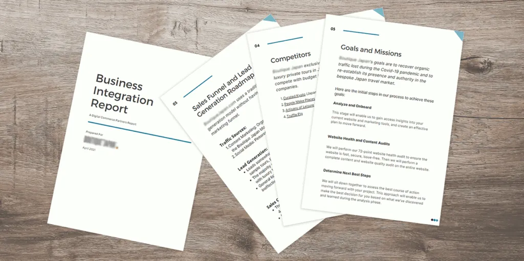 Business integration report content brand voice