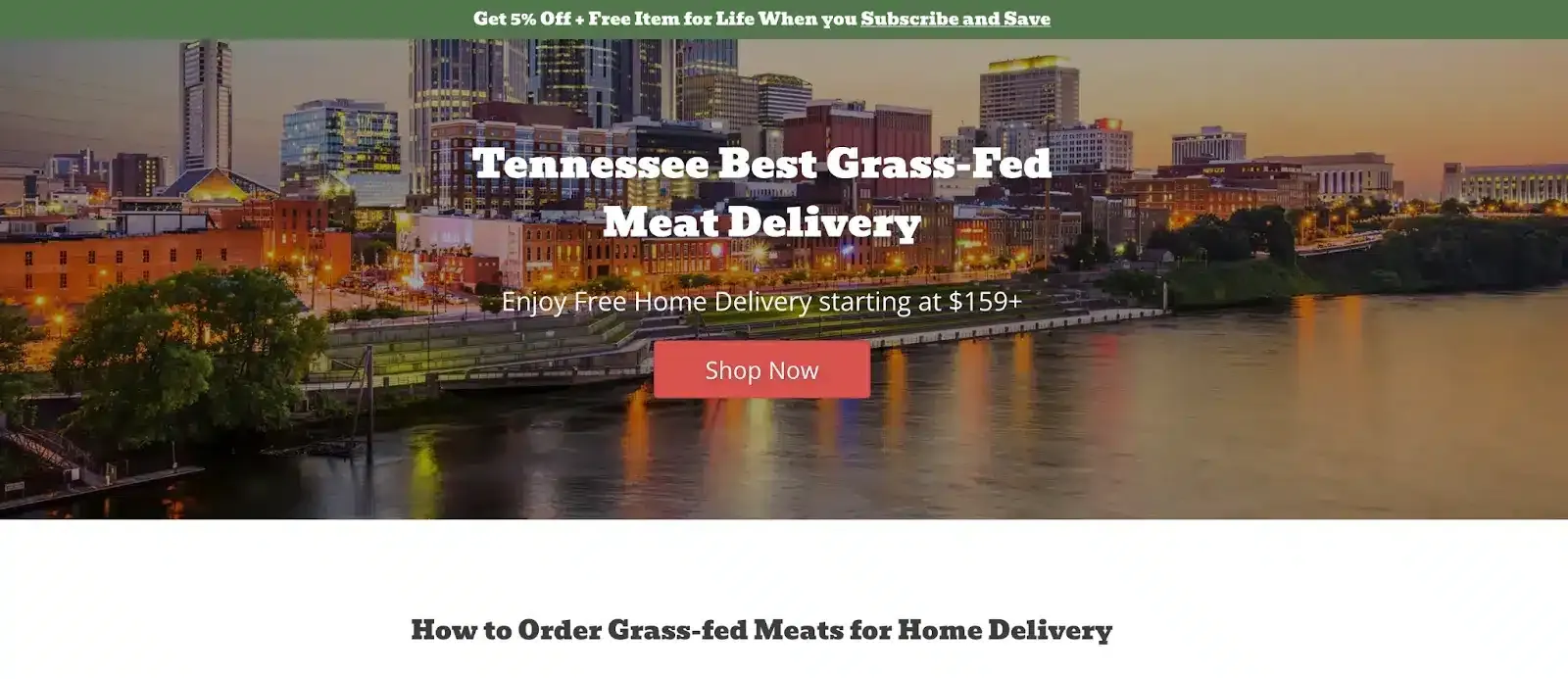 Example of a client's landing page