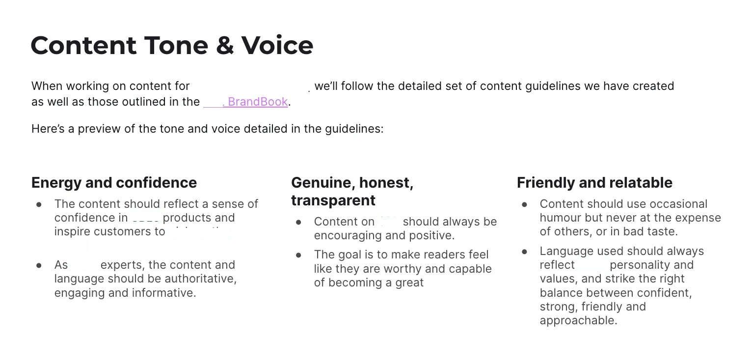 brand tone of voice for content