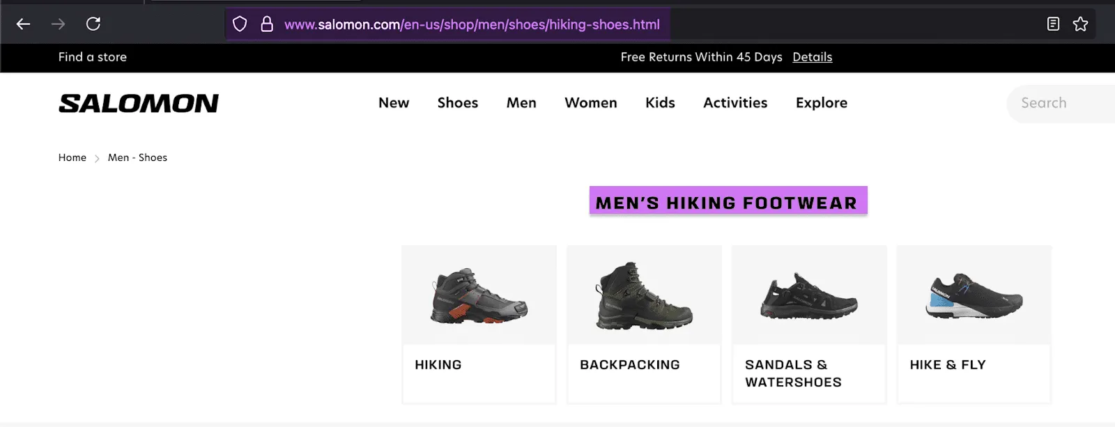Men Hiking Shoes example