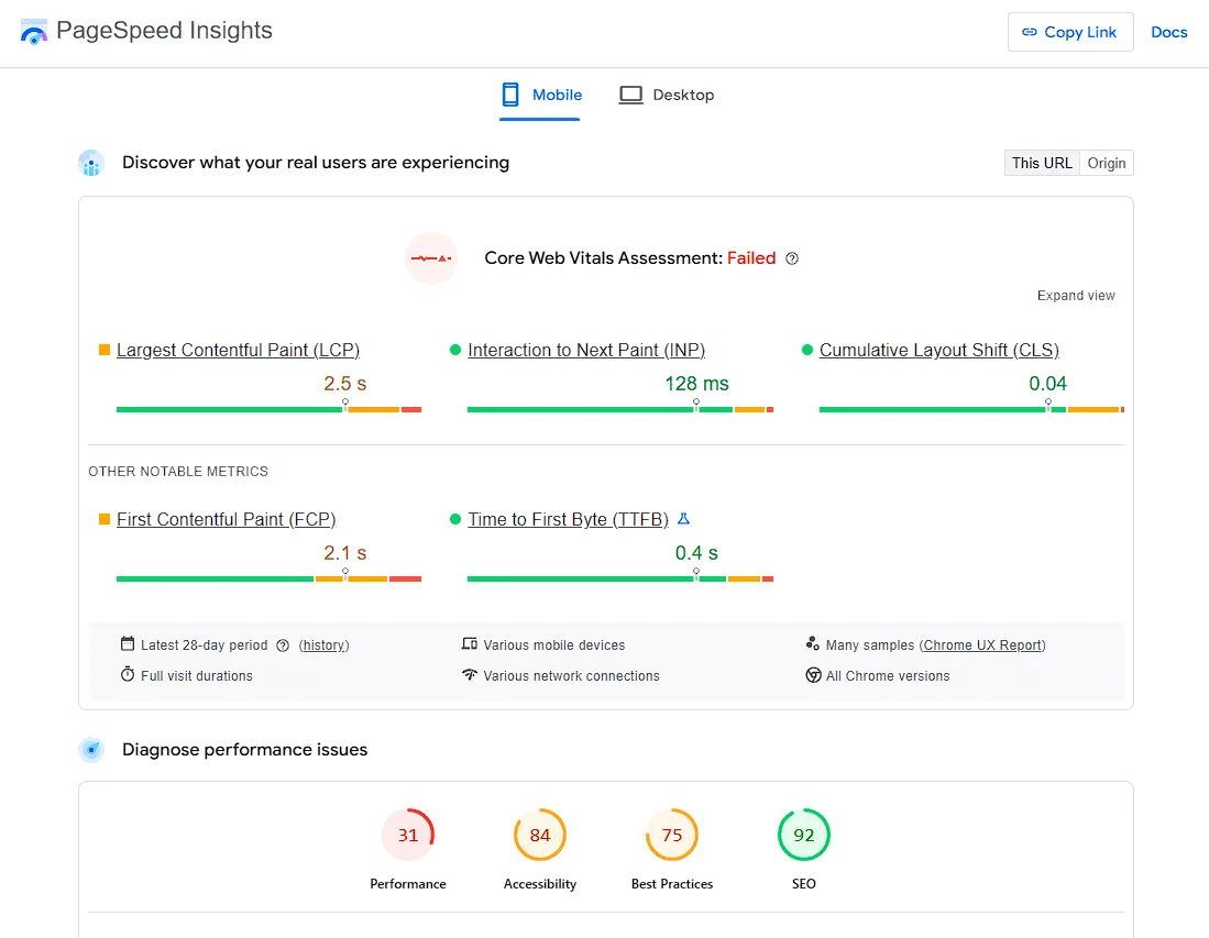 Page Speed Insights