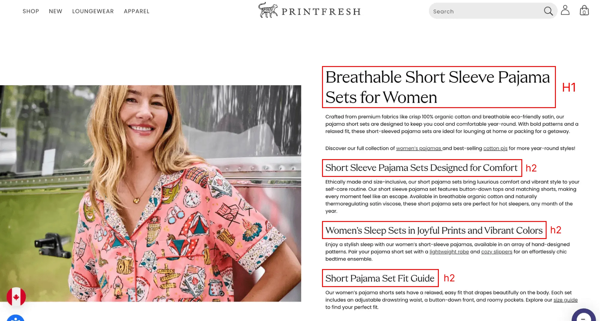 Printfresh headings example