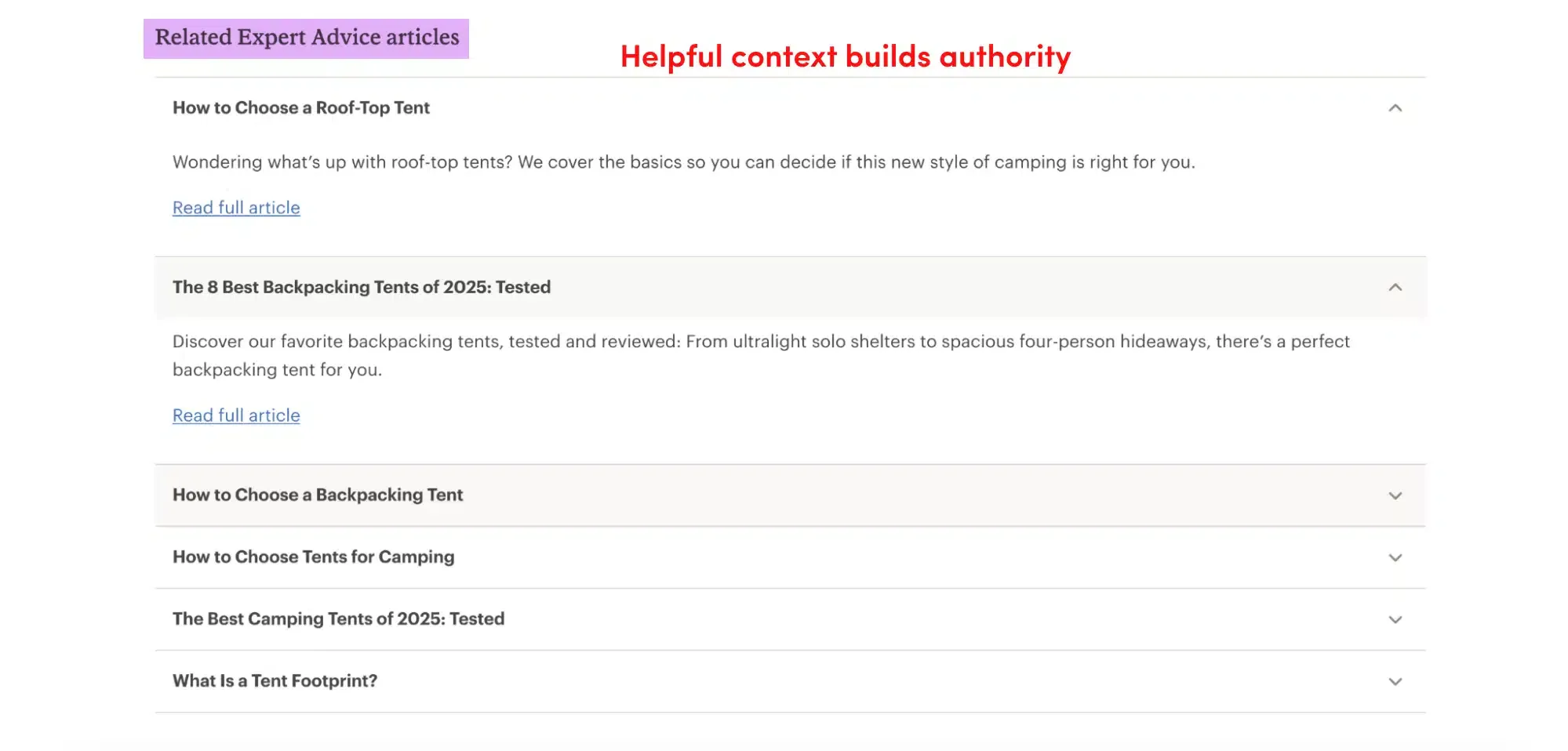 Helpful context that build trust