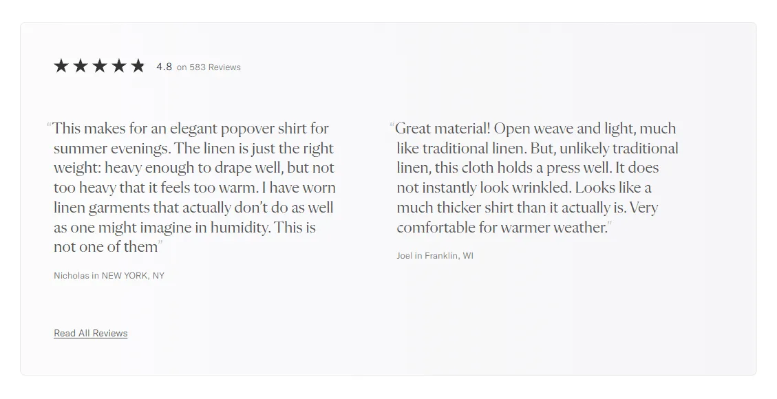 Add reviews for Trust and Rich Snippet Eligibility