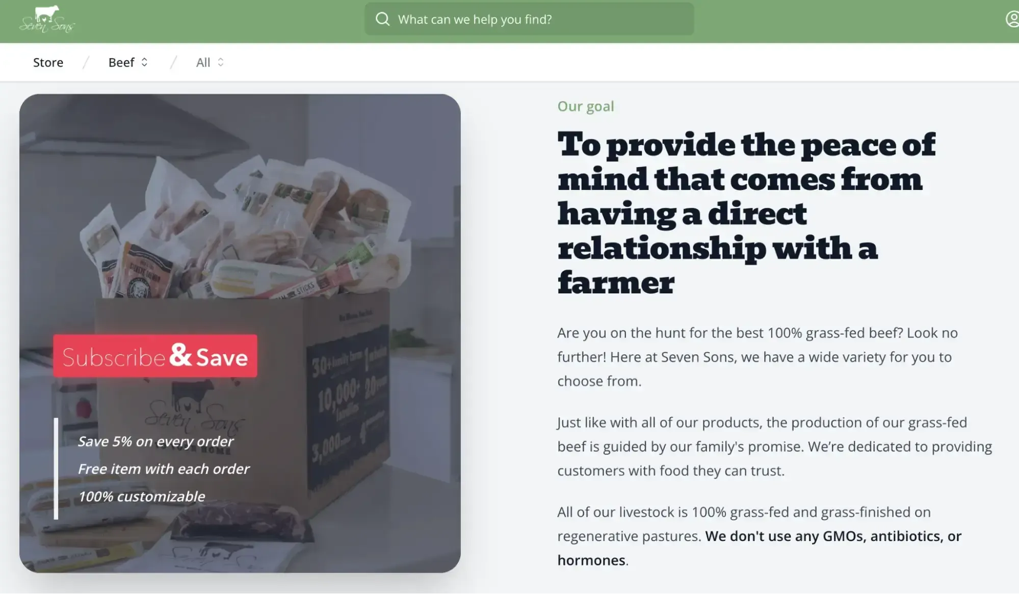 Seven Sons Category Pages