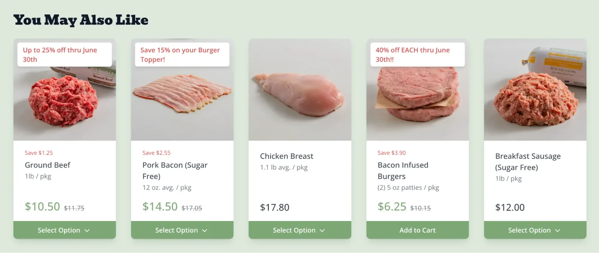 Recommendations on product pages
