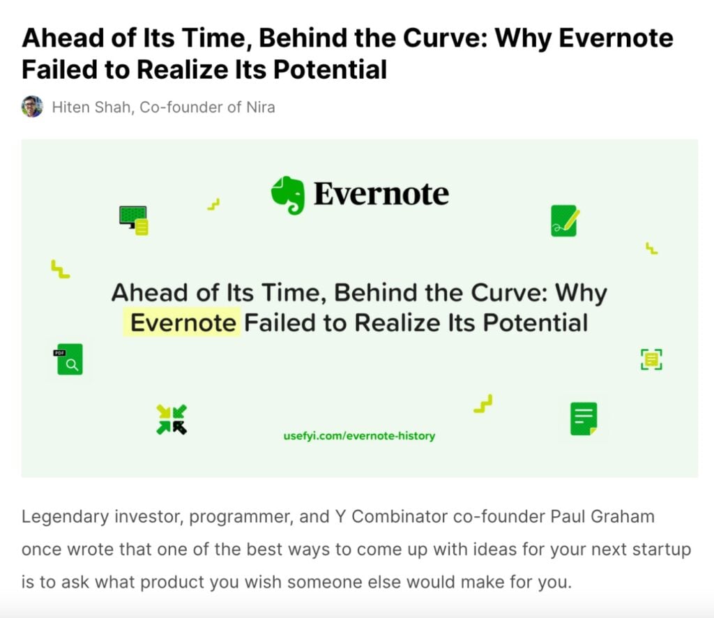 Ahead of Its Time, Behind the Curve: Why Evernote Failed to Realize Its Potential