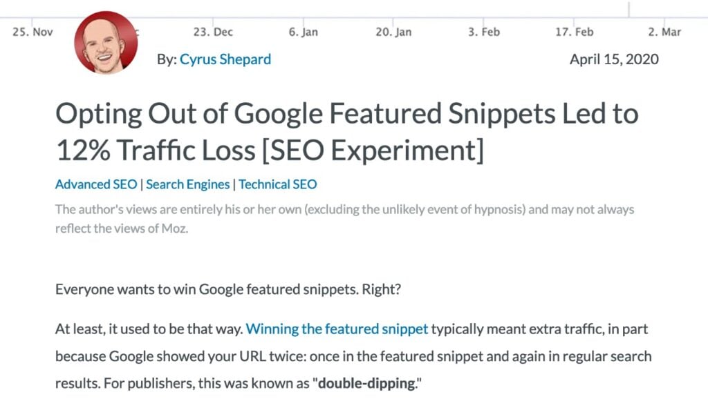 Opting Out of Google Featured Snippets Led to 12% Traffic Loss by Cyrus Shepard