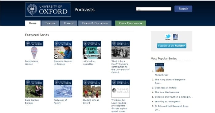 University of Oxford screenshot