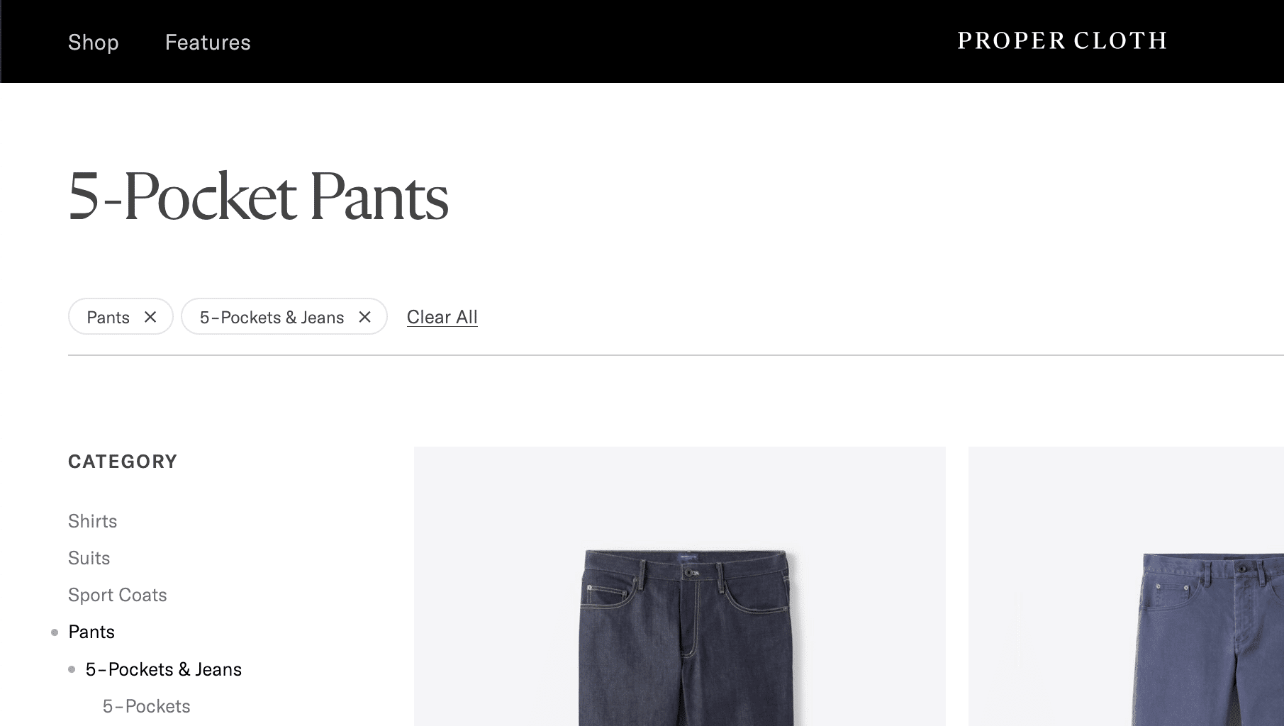 Proper Cloth Breadcrumbs