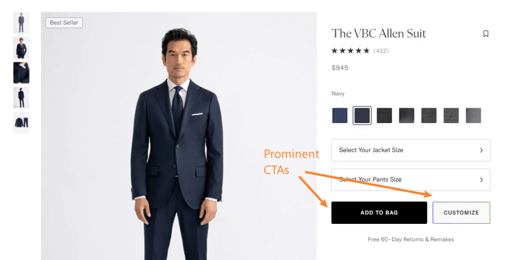 Product CTA example