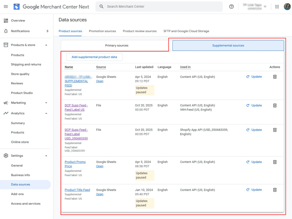GMC Supplemental Source