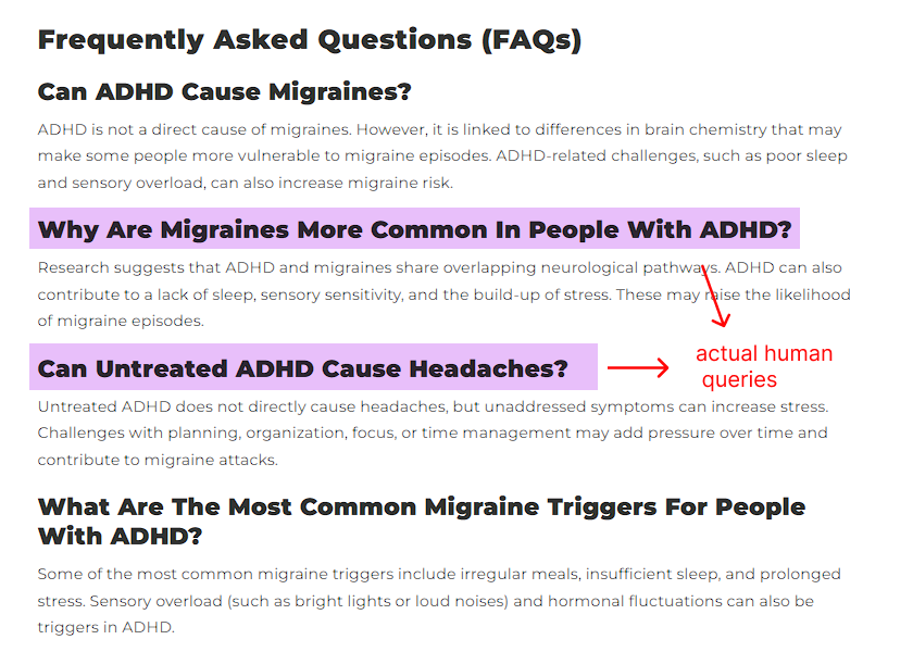 Formatting Wins: How 25 Blog Post Updates Boosted AI Overview Visibility Across Niches ADD faqs example